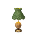 RADEN WICKER Rechargeable Lamp with Olive Seagrass Lampshade