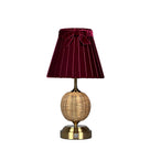 RADEN WICKER Rechargeable Lamp with 7.1" Vampire Velvet Lampshade
