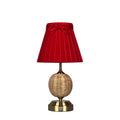 RADEN WICKER Rechargeable Lamp with 7.1" Marilyn Velvet Lampshade