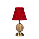 RADEN WICKER Rechargeable Lamp with 7.1" Marilyn Velvet Lampshade