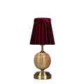 RADEN WICKER Rechargeable Lamp with 5.5" Vampire Velvet Lampshade