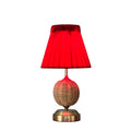 RADEN WICKER Rechargeable Lamp with 7.1" Marilyn Velvet Lampshade