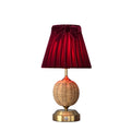 RADEN WICKER Rechargeable Lamp with 7.1" Vampire Velvet Lampshade