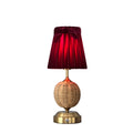 RADEN WICKER Rechargeable Lamp with 5.5" Vampire Velvet Lampshade