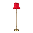 METALL Rechargeable Lamp With Red Brick Frilled Fabric Lampshade