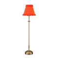 METALL Rechargeable Lamp With Vermilion Frilled Fabric Lampshade