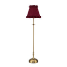 METALL Rechargeable Lamp With Red Wine Frilled Fabric Lampshade