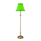 METALL Rechargeable Lamp With Lime Green Frilled Fabric Lampshade