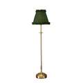 METALL Rechargeable Lamp With Olive Green Frilled Fabric Lampshade