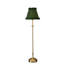 METALL Rechargeable Lamp With Olive Green Frilled Fabric Lampshade