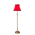 METALL Rechargeable Lamp With Red Brick Frilled Fabric Lampshade