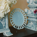 Baby Blue Ceramic Dinner Plates Set of 4