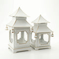 CHINOISERIE Ivory Pagoda Lantern Set of 2