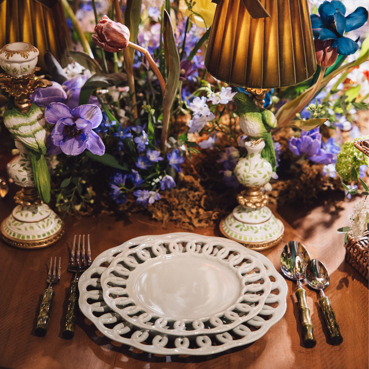 Sage Green Dinner and Salad Plates Set for 4