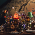 Vermilion Frilled Fabric Lampshade
