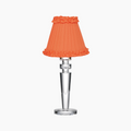 ARTHUR Rechargeable Lamp with Vermilion Frilled Fabric Lampshade