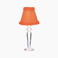 ARTHUR Rechargeable Lamp with Vermilion Frilled Fabric Lampshade