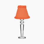 ARTHUR Rechargeable Lamp with Vermilion Frilled Fabric Lampshade