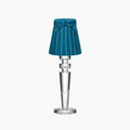 ARTHUR Rechargeable Lamp with 5.5" Teal Velvet Lampshade