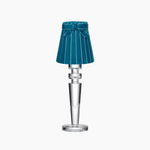 ARTHUR Rechargeable Lamp with 5.5" Teal Velvet Lampshade