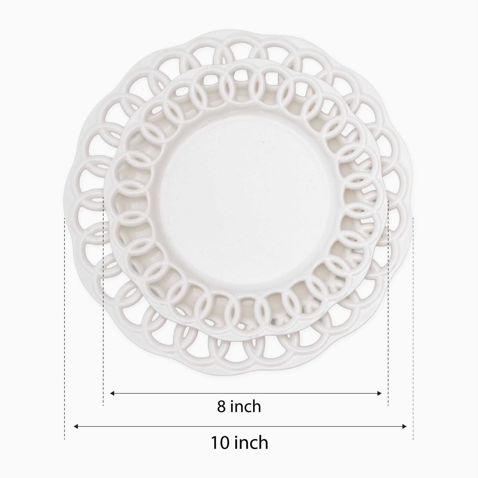 WHITE DINNER AND SALAD PLATES SET OF 8
