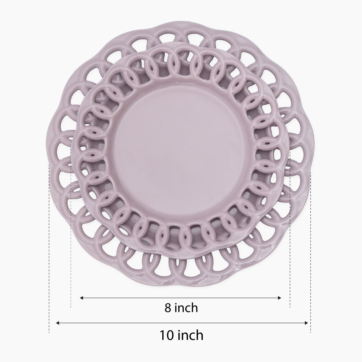 Violet Dinner and Salad Plates Set for 4