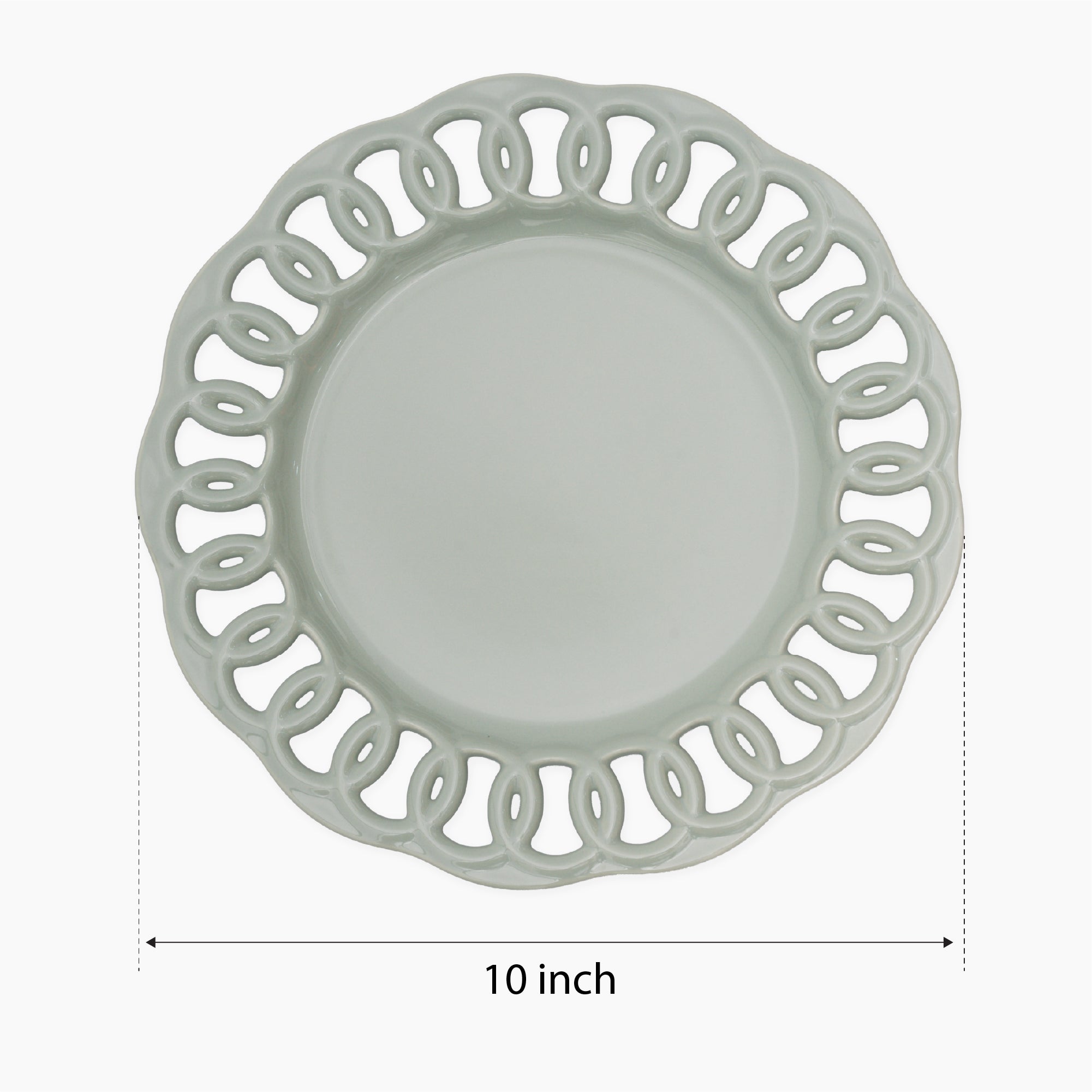 Sage Green Ceramic Dinner Plate Set for 1