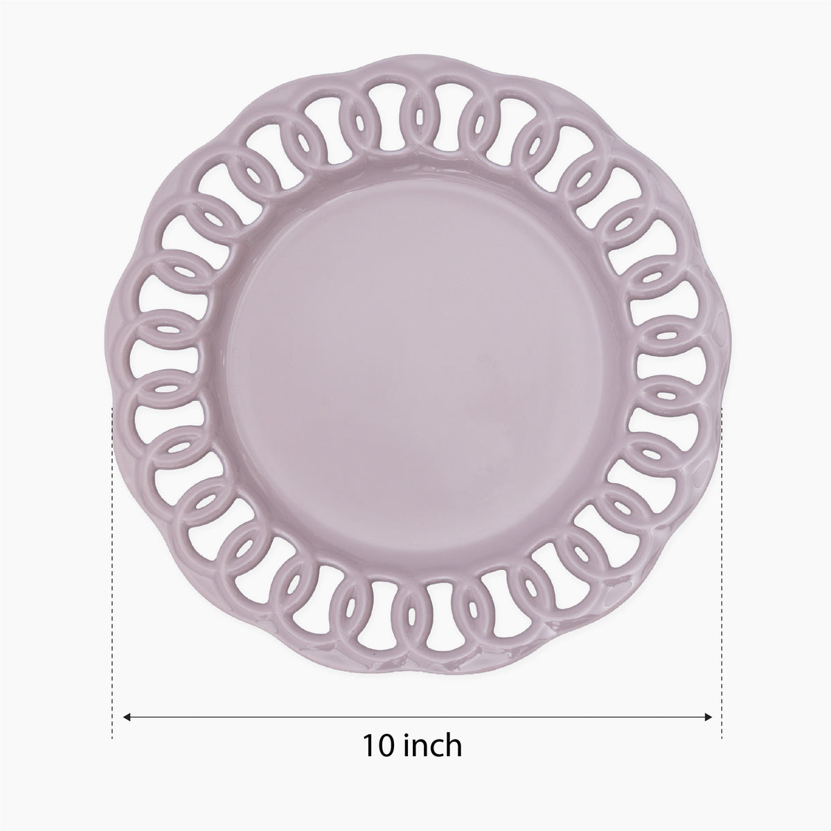 Violet Ceramic Dinner Plates Set for 4
