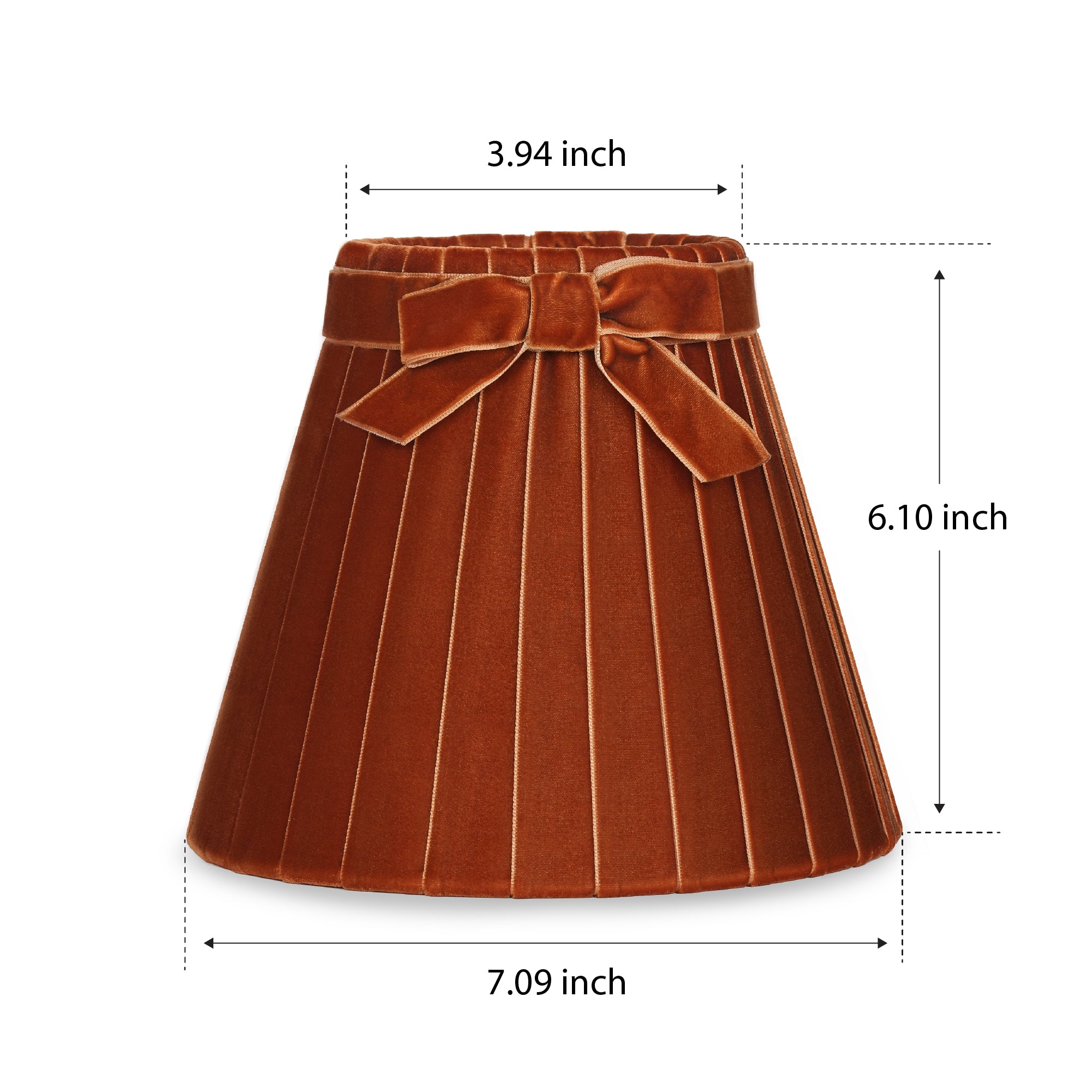 Burnt Orange Velvet 18cm Lampshad
