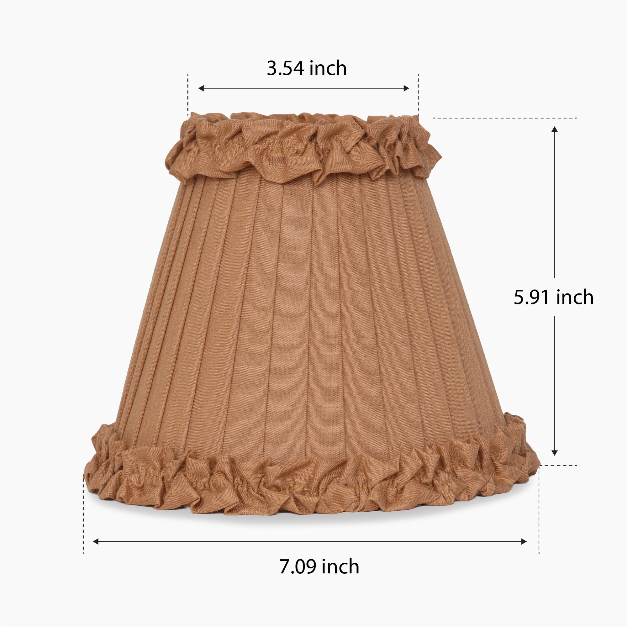 Camel Frilled Fabric Lampshade