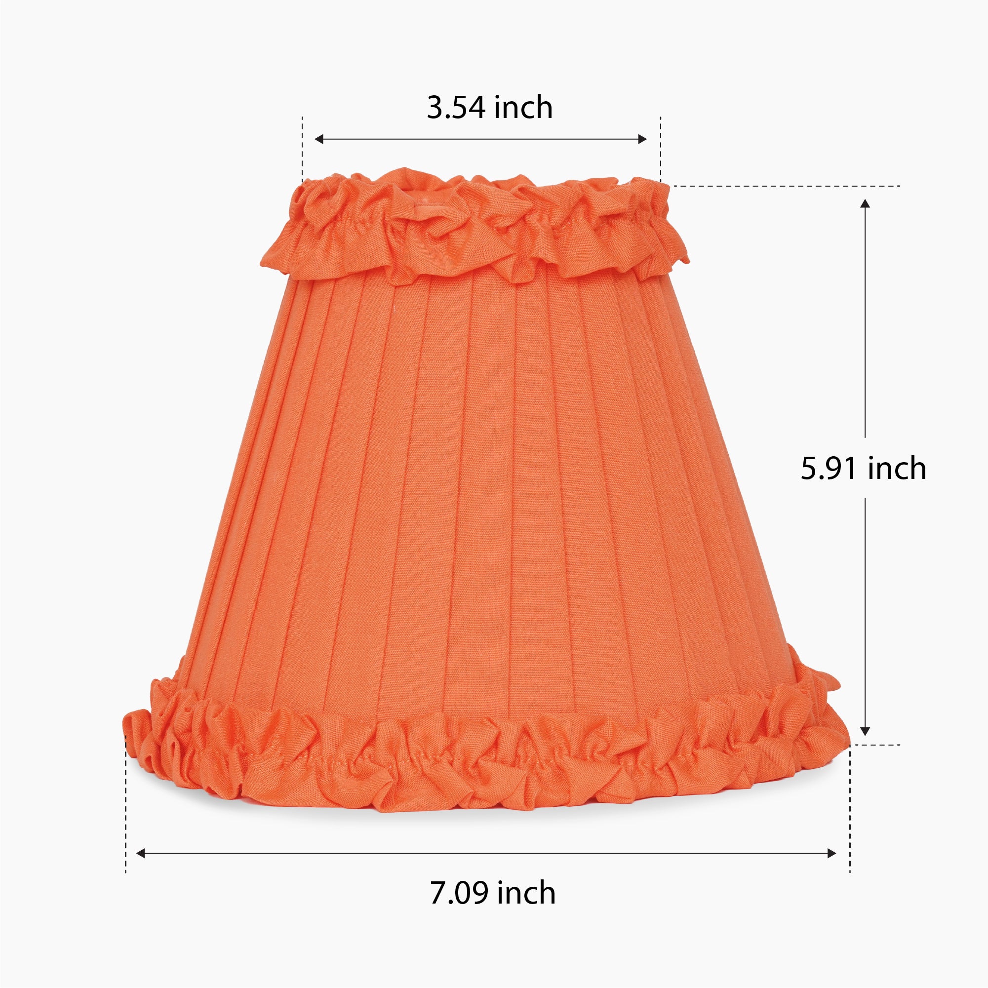 Vermilion Frilled Fabric Lampshade