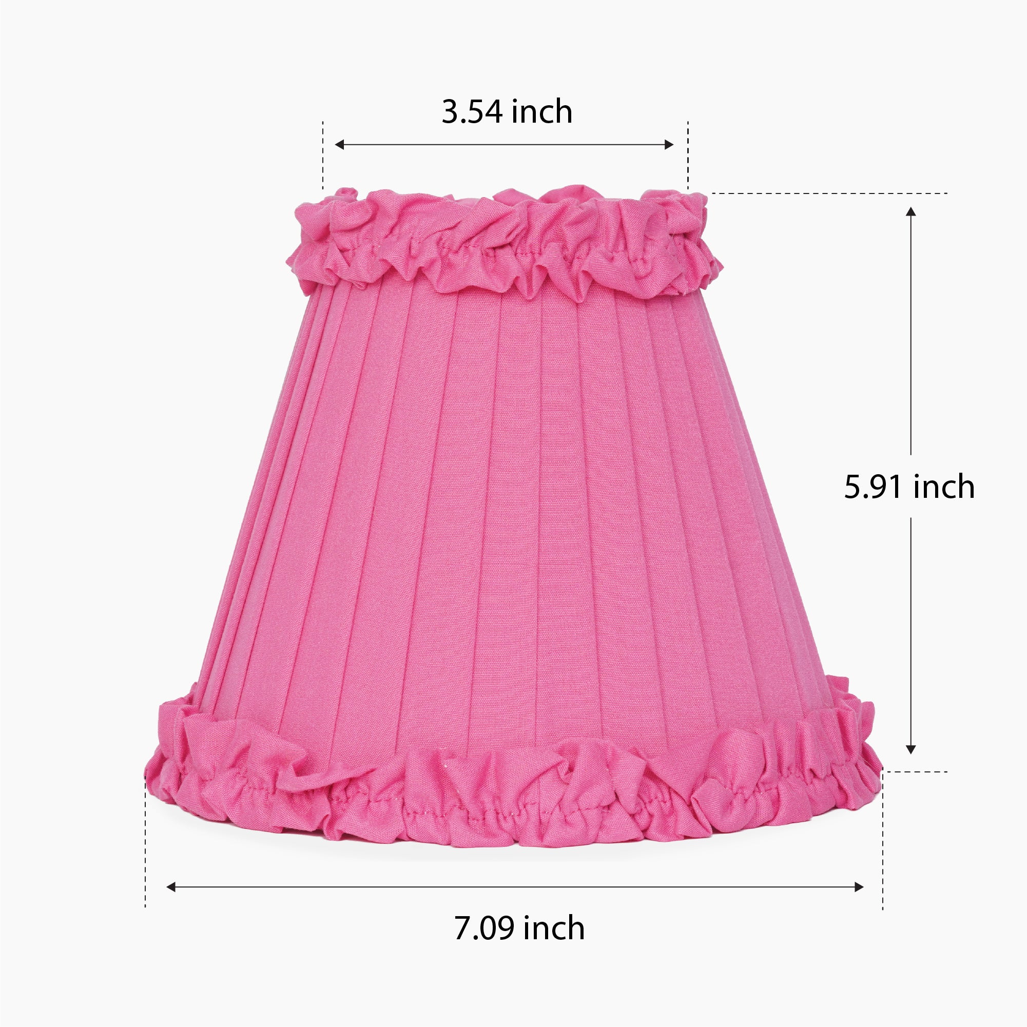 Fuchsia Frilled Fabric Lampshade
