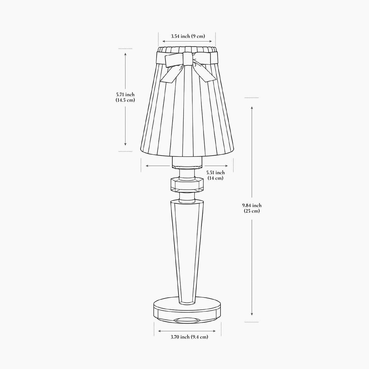 ARTHUR Rechargeable Lamp with Vermilion Frilled Fabric Lampshade