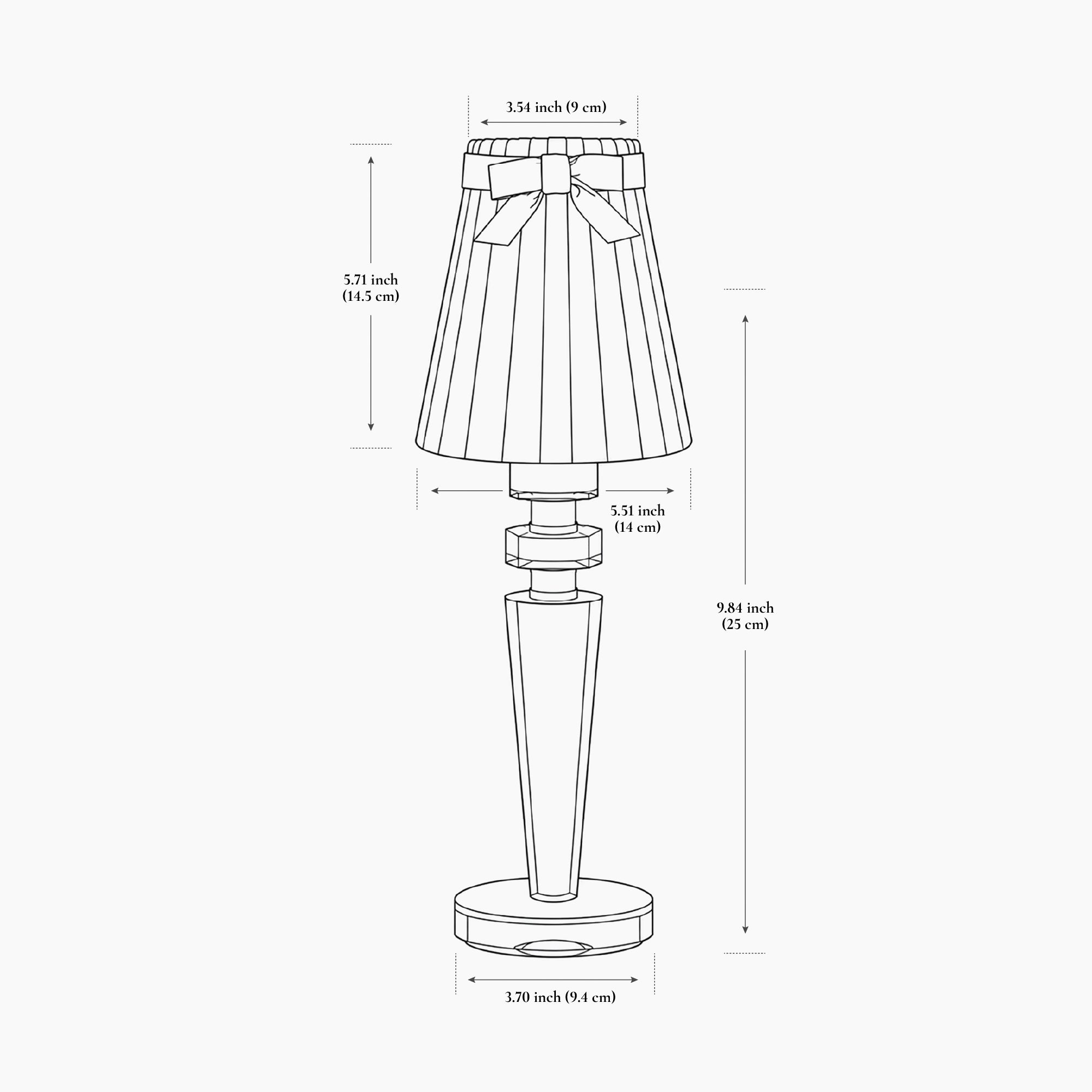 ARTHUR Rechargeable Lamp with Vermilion Frilled Fabric Lampshade