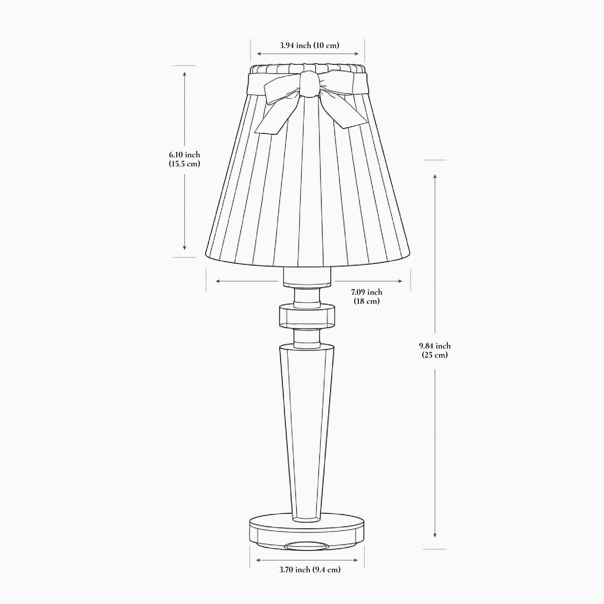 ARTHUR Rechargeable Lamp With 7.1 Vampire Velvet Lampshade