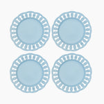Baby Blue Ceramic Dinner Plates Set for 4