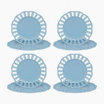 Baby Blue Dinner and Salad Plates Set for 4