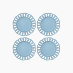 Baby Blue Ceramic Salad Plates Set for 4