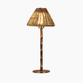 BAMBOOTIC Rechargeable Lamp with 7" Rattan Lampshade