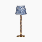 BAMBOOTIC Rechargeable Lamp with Verdant Willow Artisan Silk Lampshade