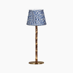 BAMBOOTIC Rechargeable Lamp with Verdant Willow Artisan Silk Lampshade