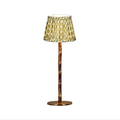 BAMBOOTIC Rechargeable Lamp with Oriental Gardenia Silk Lampshade