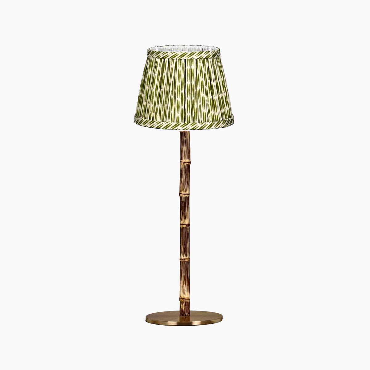 BAMBOOTIC Rechargeable Lamp with Oriental Gardenia Silk Lampshade