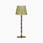BAMBOOTIC Rechargeable Lamp with Oriental Gardenia Silk Lampshade