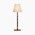 BAMBOOTIC Rechargeable Lamp with Classic White Linen Lampshade