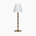 BAMBOOTIC Rechargeable Lamp with Classic White Linen Lampshade