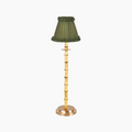 NATURAL BAMBOO Rechargeable Lamp with 7" Olive Green Velvet Lampshade