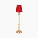 NATURAL BAMBOO Rechargeable Lamp With Marilyn Velvet Lampshade (5.5")