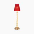 NATURAL BAMBOO Rechargeable Lamp With Marilyn Velvet Lampshade (5.5")
