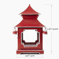 CHINOISERIE Red Pagoda Lantern 11.5" Set of 2
